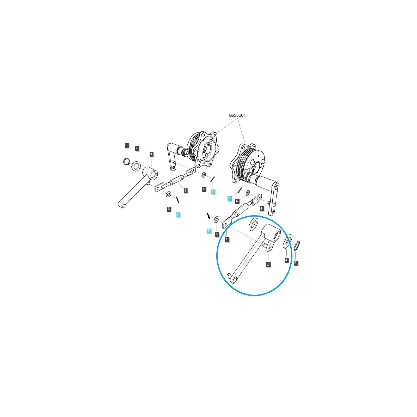 Bras de frein / Gauche / Tracteur TRG670 / LS / N° 40361831