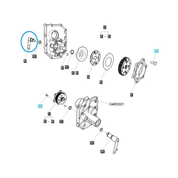Brazo de freno derecho TRG650 / LS Tractor / 40360237
