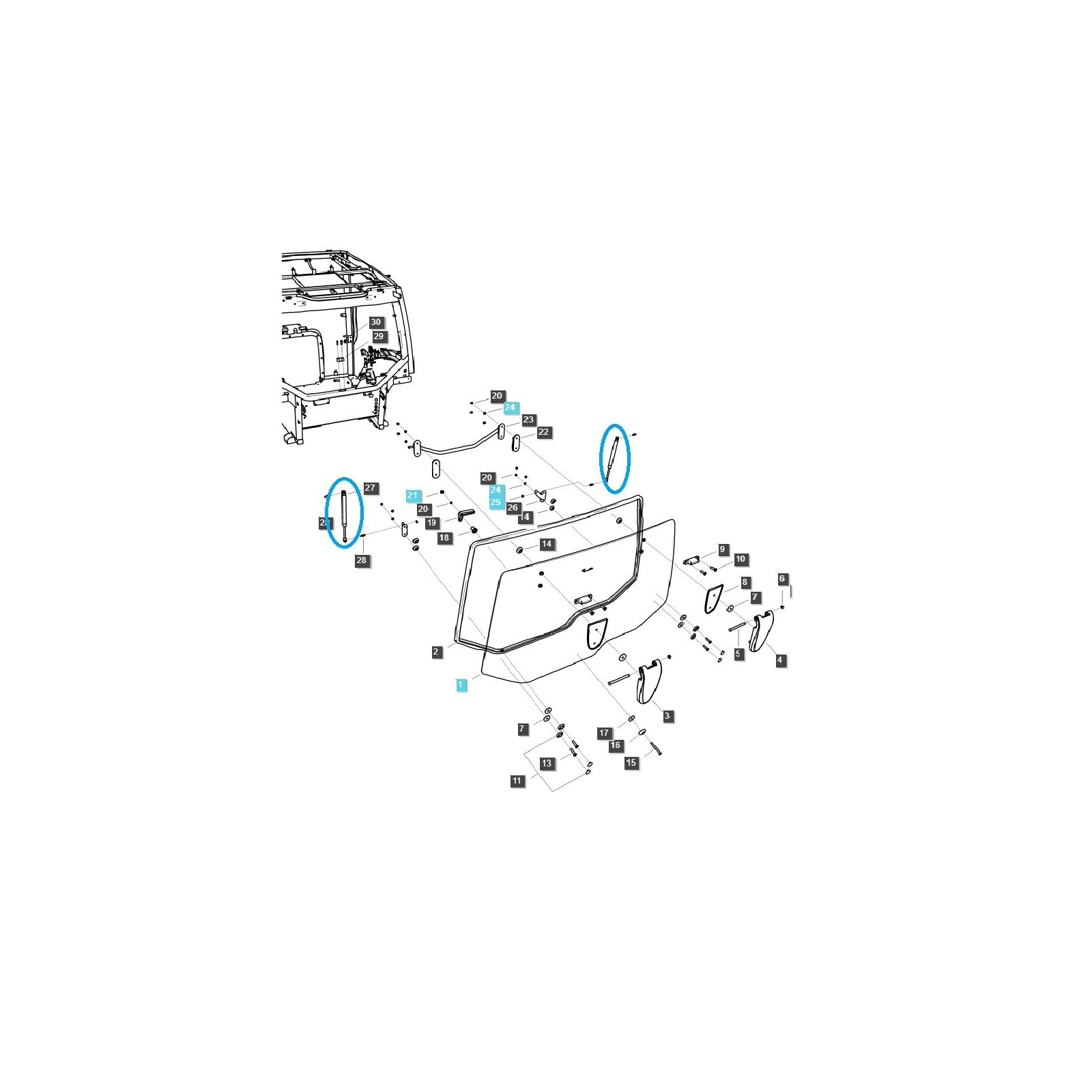 Gas cylinder / 22 kgf / TRG863 / LS Tractor / no. 40312453