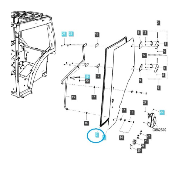 Junta de puerta de cabina / TRG862 / Tractor LS / n.º 40312445