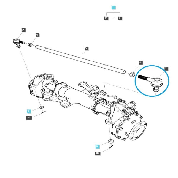 Extremo de rótula / 120 mm / Derecha / LS MT3.40 / MT357 / G610 / A1610036 / N.° 40420965