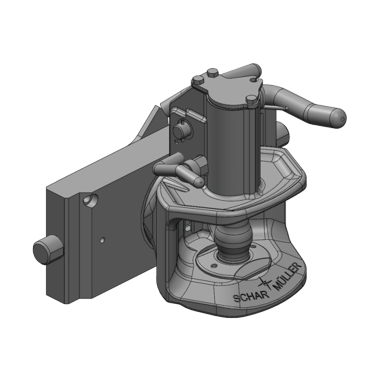 Top automatic sliding hitch with adapter plate for LS XU6168 (31.5mm) Scharmueller