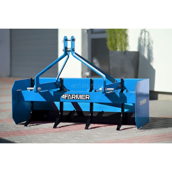 Grejdr, srovnávač pro traktor 4BS 123 cm 4FARMER (modrý)
