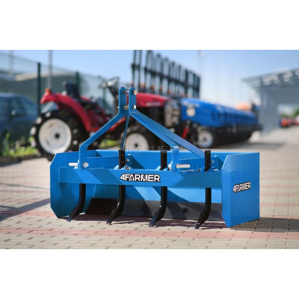 Niveleuse, niveleuse pour tracteur 4BS 123 cm 4FARMER (bleu)