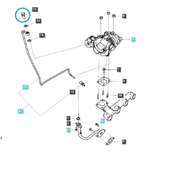Vis de tuyau de lubrification à l'huile de turbocompresseur Q0730001 / Tracteur LS / 40012785