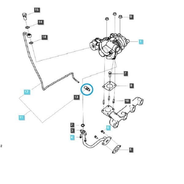 Nypel przewodu olejowego, smarującego turbosprężarkę Q1850017 / LS Tractor / 40009945 | Traktor.com.pl
