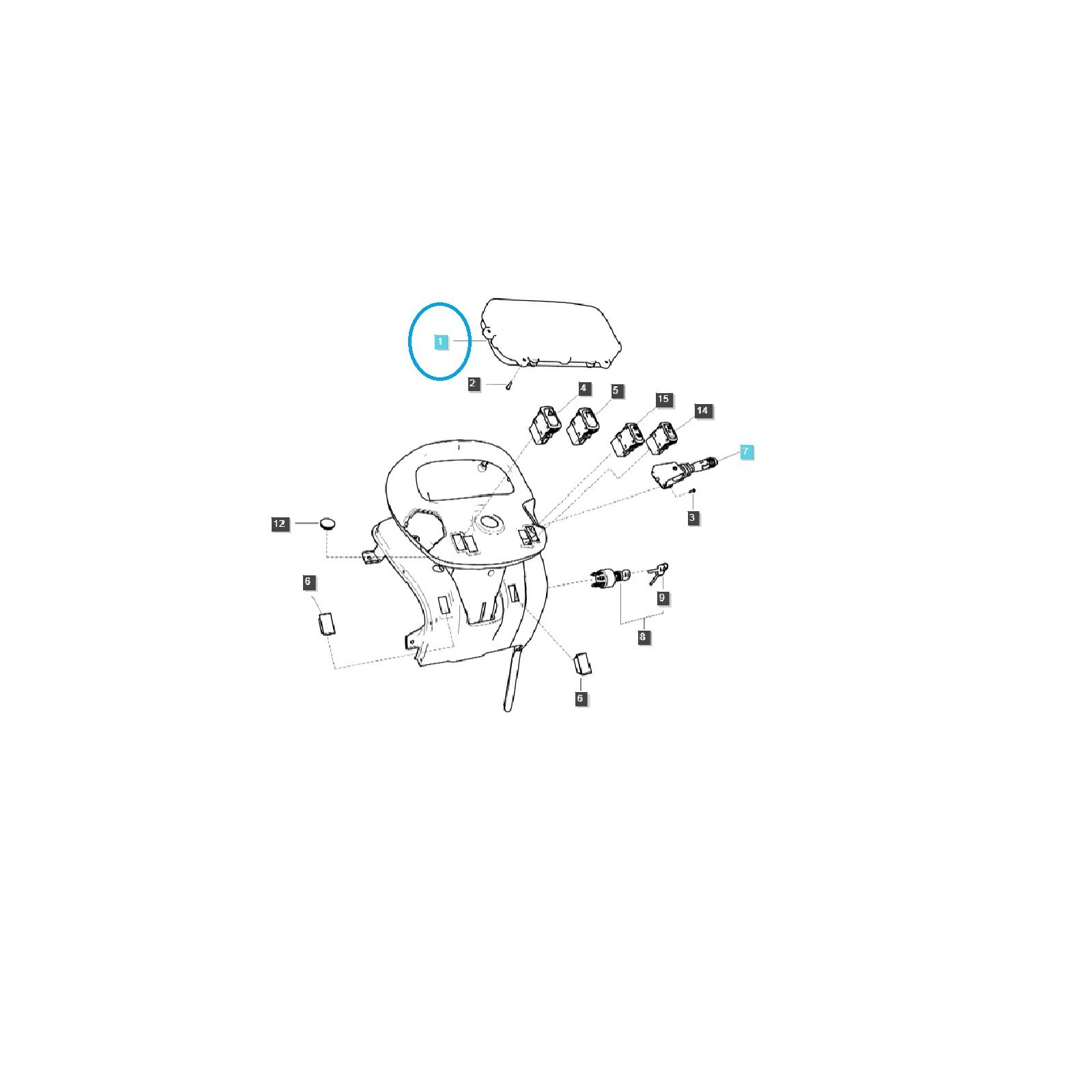 Tableau de bord / tableau de bord / TRG750 / Tracteur LS / no.