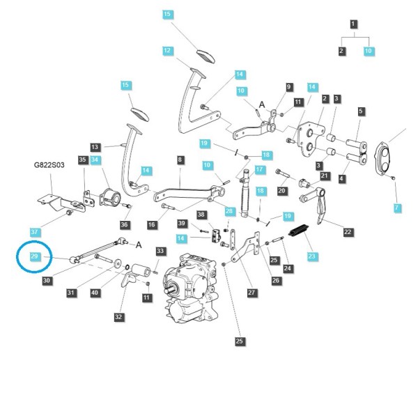 Radiaca tyč (HST) s koncami A1292282 / G292 / LS Tractor / 40297693