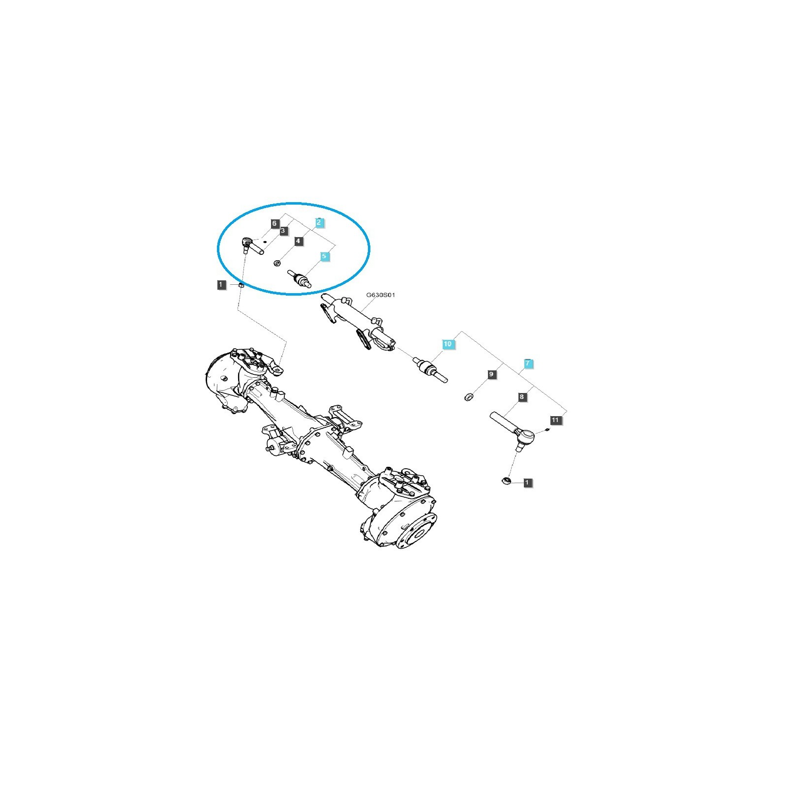 Rotule de direction / Droite / Tracteur LS / N° 40340337