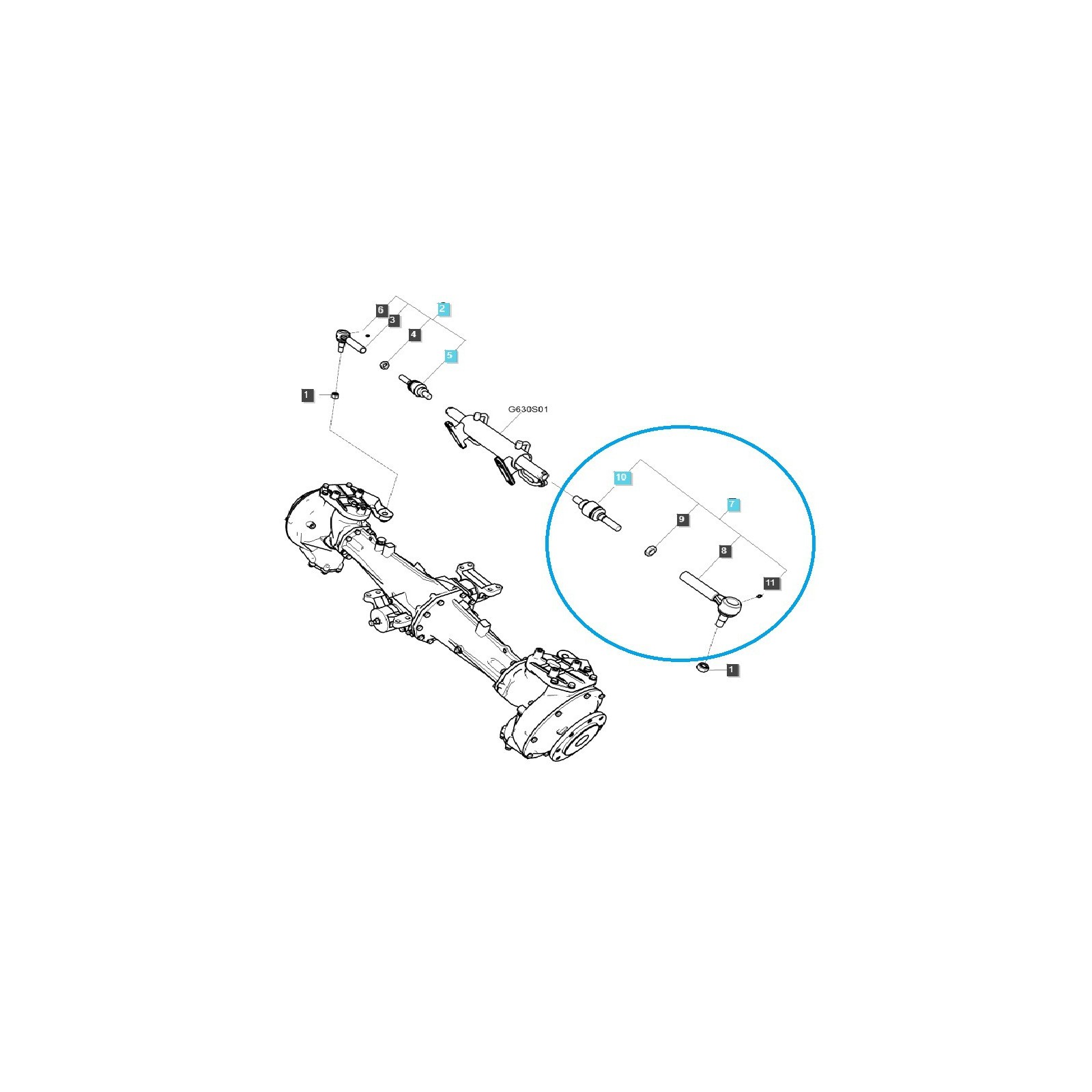 Rotule de direction / Gauche / Tracteur LS / N° 40340338