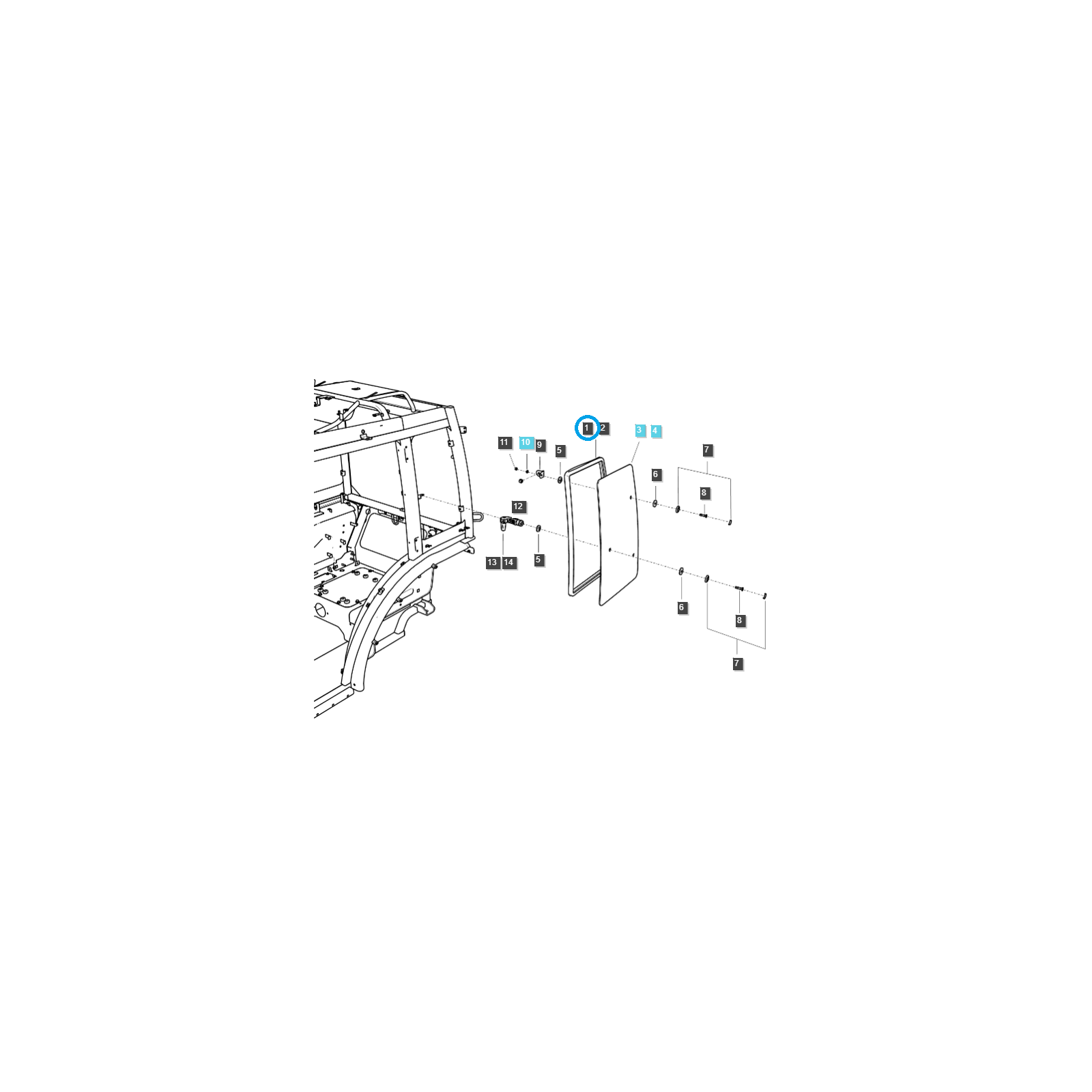Seitenfensterdichtung für Kabine / TRG863 / LS-Traktor / Nr. 40260198
