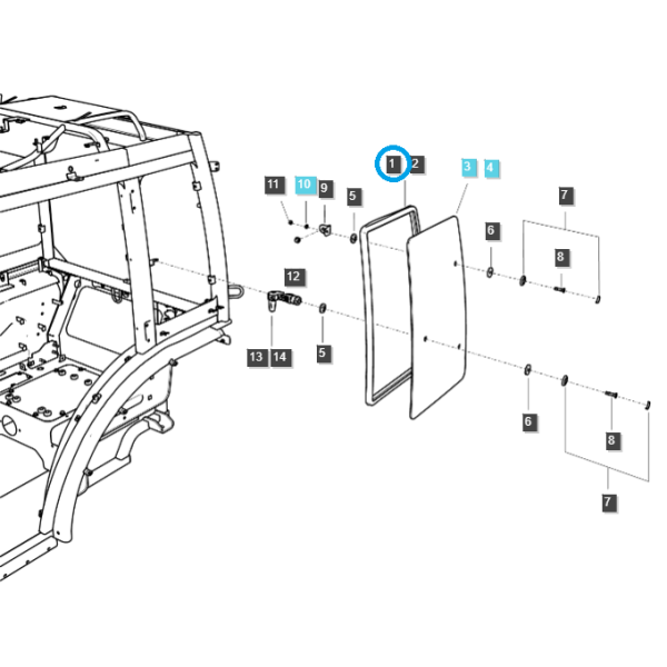 Těsnění okna boční kabiny / TRG863 / Traktor LS / č. 40260198