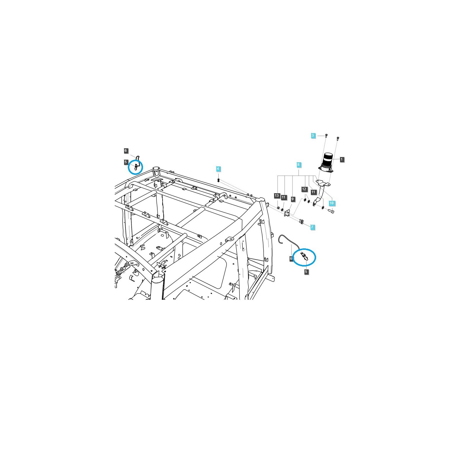 Douille de lampe de signalisation TRG760 / Tracteur LS /40007128