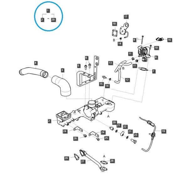 EGR valve kit / 4CYL / EGQ200 / LS Tractor / 20174891