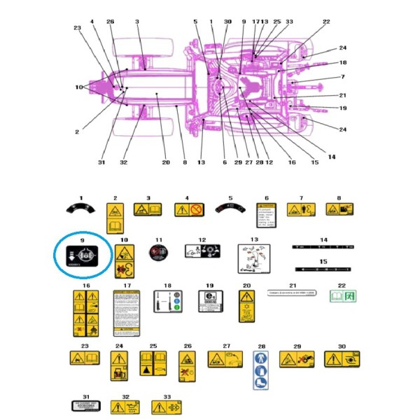 Naklejka informacyjna mechanizmu różnicowego TRG980 / LS Tractor / 40008815 | Traktor.com.pl