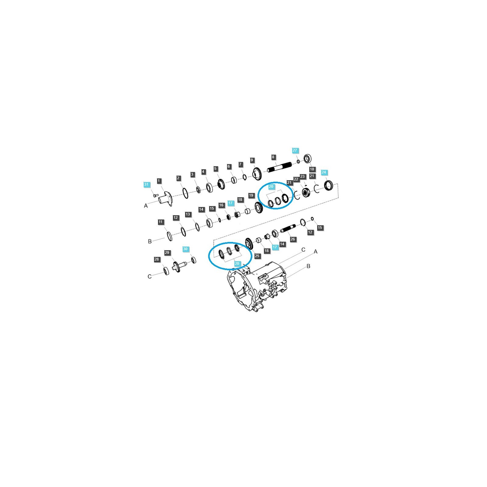 Zahnradsynchronisationskegelring, doppelt TRG281 / LS Traktor / 40296119