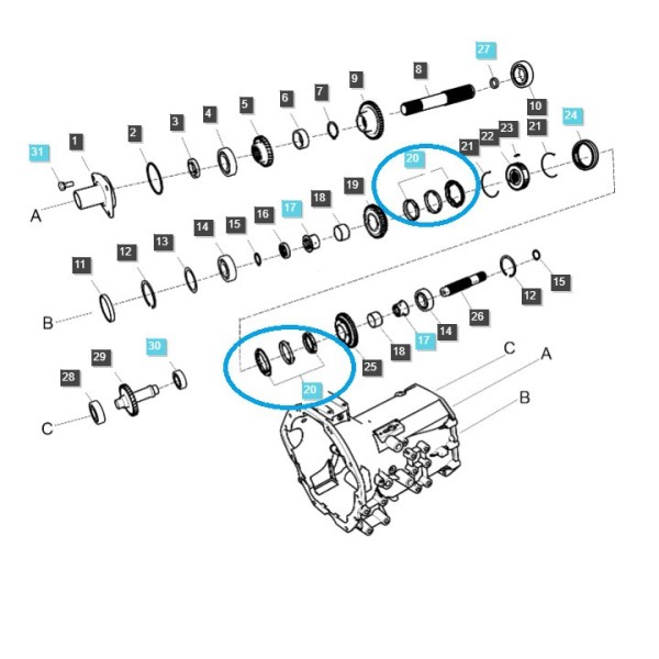 Dvojitý kužeľový krúžok synchronizácie prevodov TRG281 / LS Tractor / 40296119