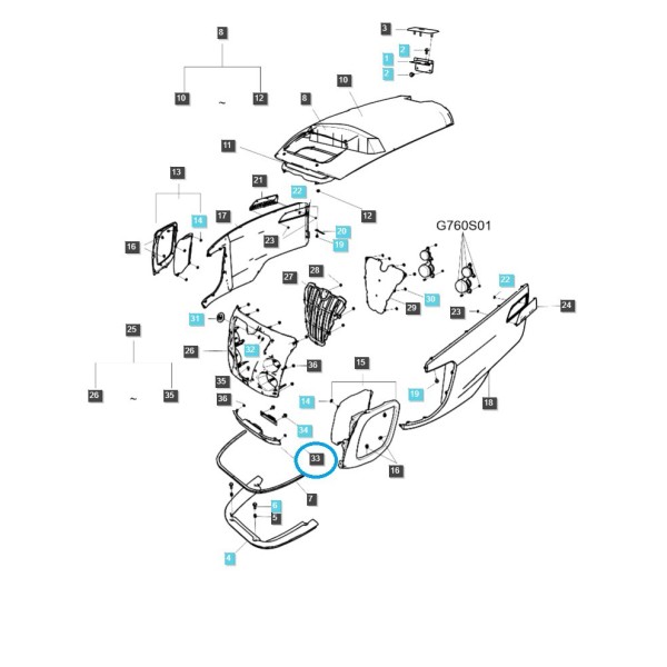 Grill, osłona A1830746 / TRG830 / LS Tractor / 40010834