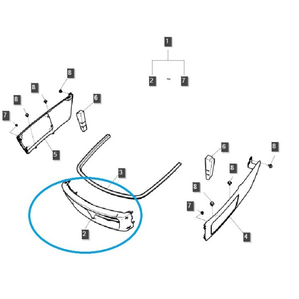 Gitter / Abdeckung / Fronthaubenelement / XU6158 / XU6168 / LS Traktor / Nr. 40410408