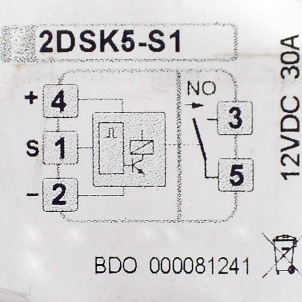 Przekaźnik, 2DSK5-S1, moduł, włącznik czasowy świec, 12V, 30A, moduł grzania swiec żarowych, BDO 000081241
