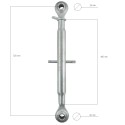 Tendeur, Cat II, M27, 520 mm, 760 mm, Connecteur central, Ursus C-360, Ursus C360