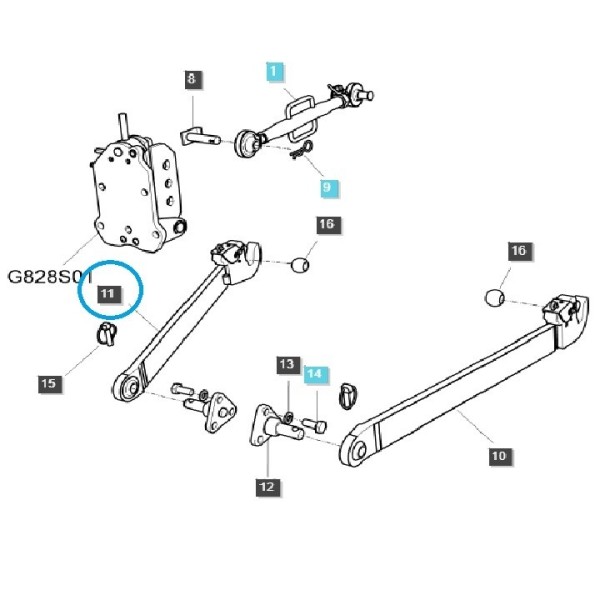 Brazo de elevación del enganche - derecho G896 / A1896542 / LS Tractor / 40008024