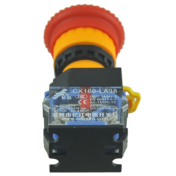 Push button switch, 10A, 380V, CX169-LA38, emergency STOP button, panel switch