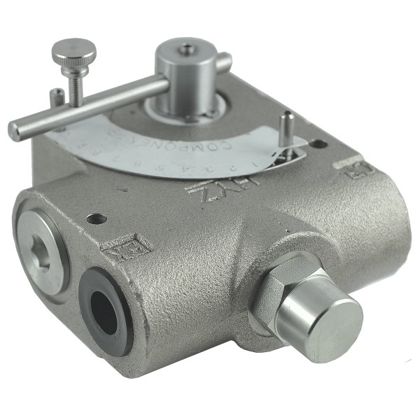 Regulátor průtoku, 1/2", 60 l/min, třícestný regulátor průtoku, hydraulický ventil, regulátor otáček