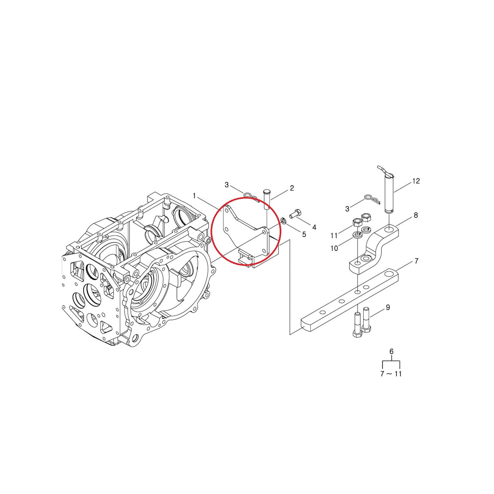 Držák / Spodní závěs / TRG891 / Traktor LS / č. 40357565 / 40011134