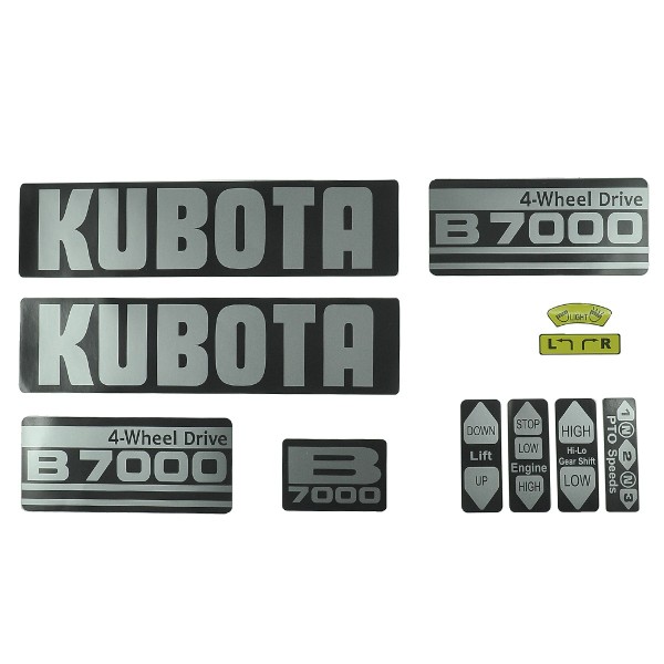 Naklejki Kubota B7000, Komplet naklejek, Zestaw naklejek
