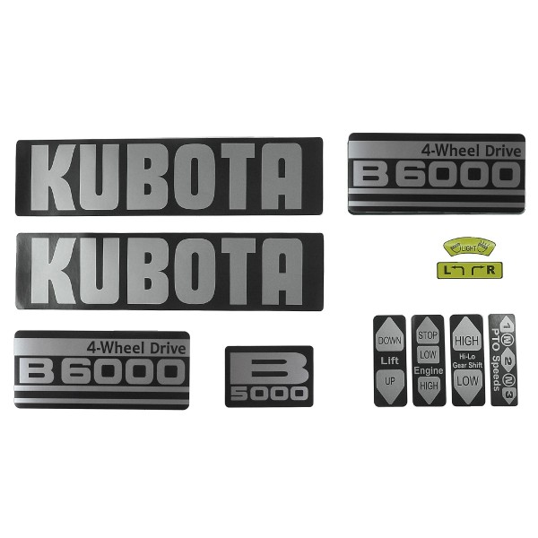 Kubota B6000 Aufkleber, Aufklebersatz, Aufklebersatz