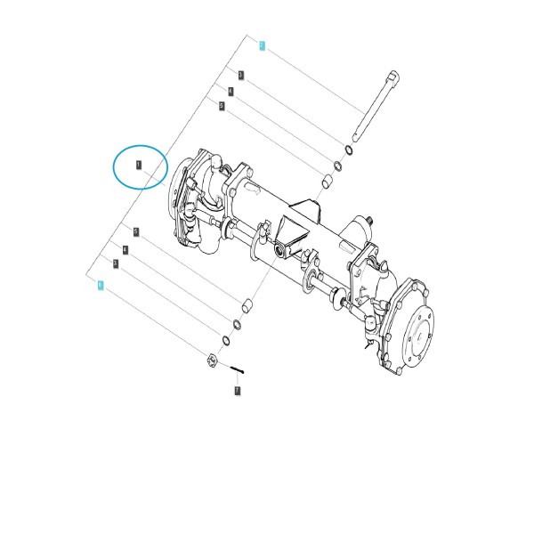 Front axle XJ2025, J23, J27 / G400 / LS Tractor 40195015
