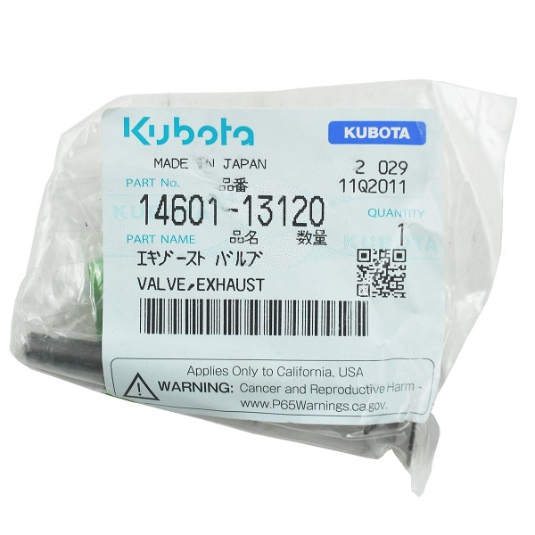 Zawór wylotowy, zawór wydechowy, 14601-13120, Kubota D722, Kubota D782, Kubota Z482, Kubota Aste A-14, Kubota B1410, Kubota B161