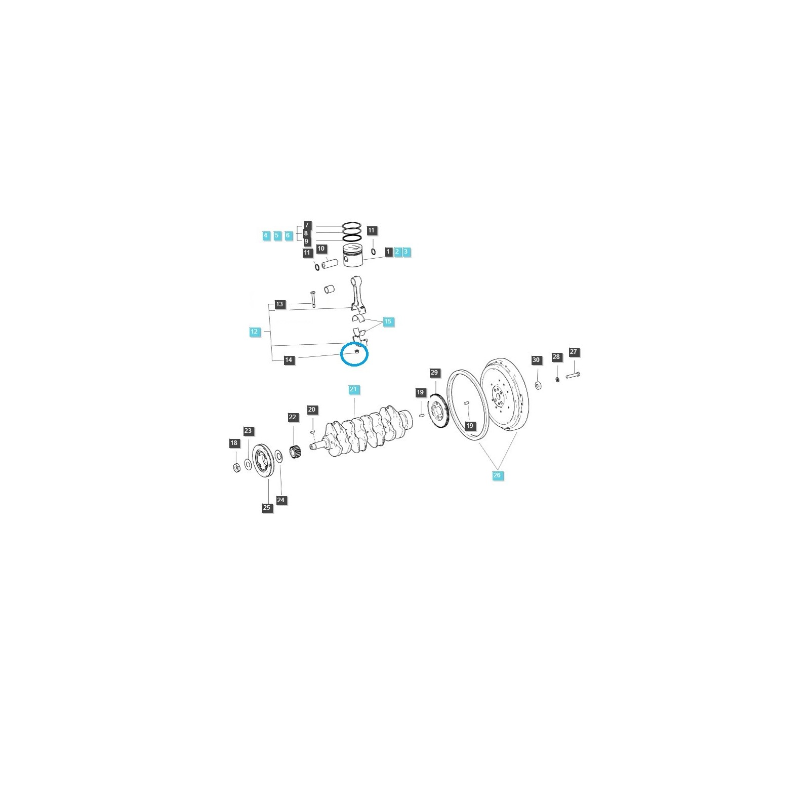 Pleuelschraube, M8 x 50, 15521-22140, 15221- 22142, 6-25-101-01, Kubota L01, Kubota L02, Kubota D1100, Kubota D1101, Kubota D1