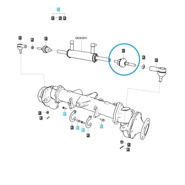 Articulación de enlace, 3A121-62980, 6-23-134-01, M5000, Kubota M5000, Kubota M5040, Kubota M5140, Kubota M6040, Kubota