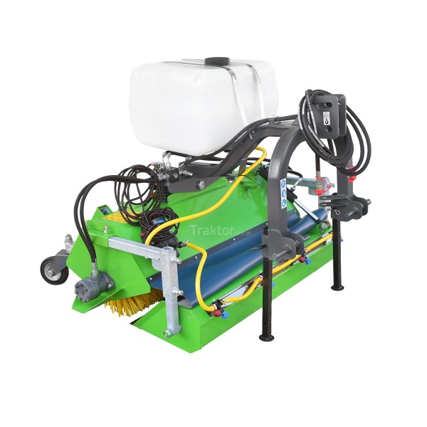 Zamiatarka 150 cm do traktora hydrauliczna z koszem i pojemnikiem nawadniającym
