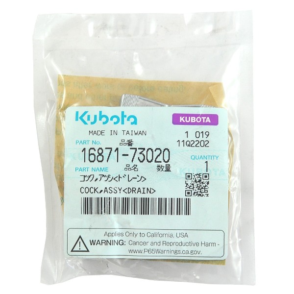 Zawór bloku silnika, M13, Kubota, 16871-73020, 15841-73020, D722, D662