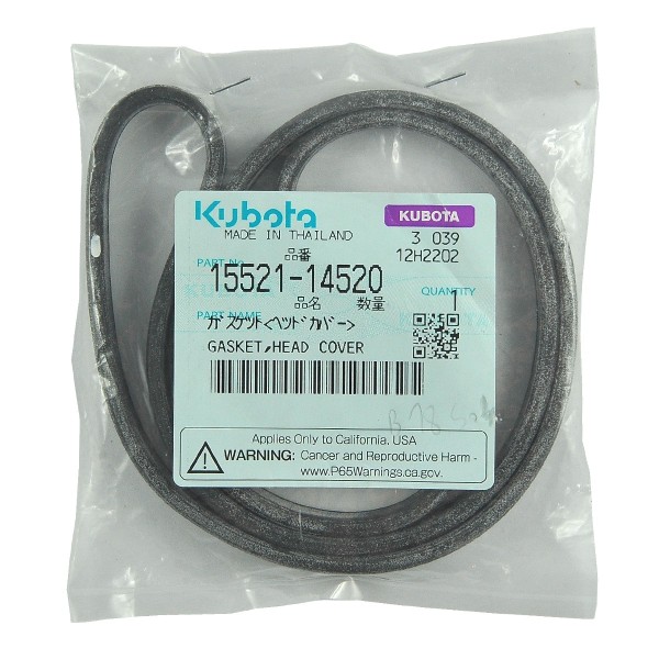 Valve Cover Gasket, 15221-14520, 15521-14522, Kubota D1102, Kubota D1402, Kubota L1802, Kubota L2402