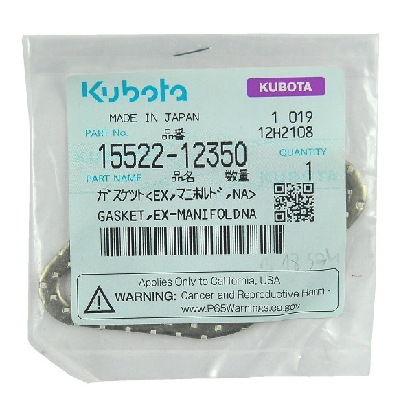 Uszczelka kolektora, 15522-12350, 15296-12350, 5-15-112-02, Kubota D1100