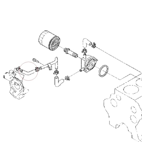 Manguera de enfriador de aceite, 1C010-37172, Kubota, M6800, M8200, M8540, M9000, M9540, Kubota, V3800, 5-12-204-04