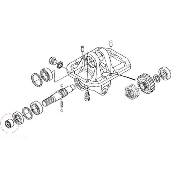 Manguito de sellado, 3A021-41280, 24,70 x 32 x 16 mm, 6-14-108-03, Kubota, M5000, M6040, M7040, M8540