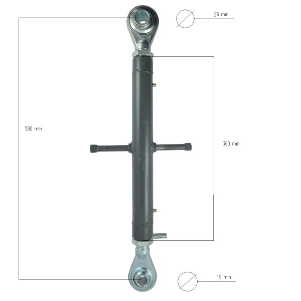 Śruba rzymska Kubota 3C001-91700 Kat I Kat II M24 520 mm 680 mm Łącznik centralny Kat 1 Kat 2