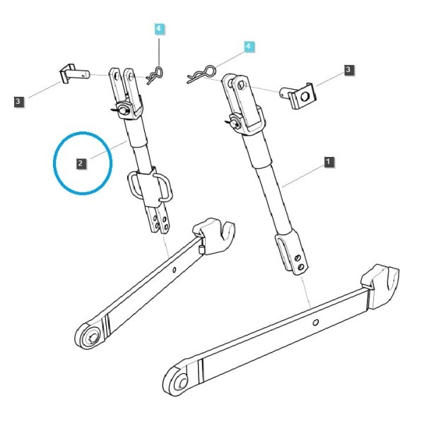 Brazo de elevación del enganche derecho G896 / Tractor LS / 40346540
