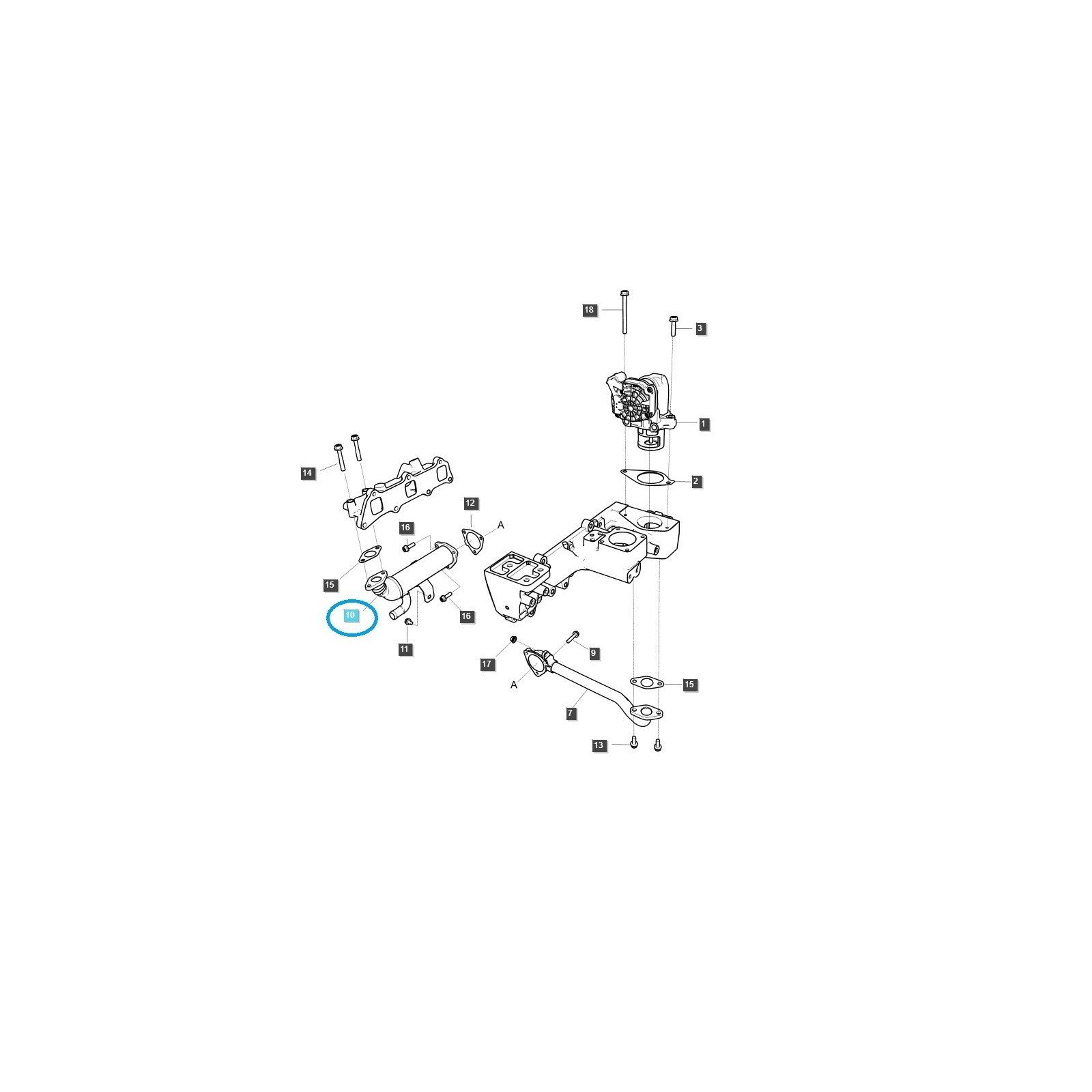 EGR Cooler / EGQ200 / LS Tractor / 40380976