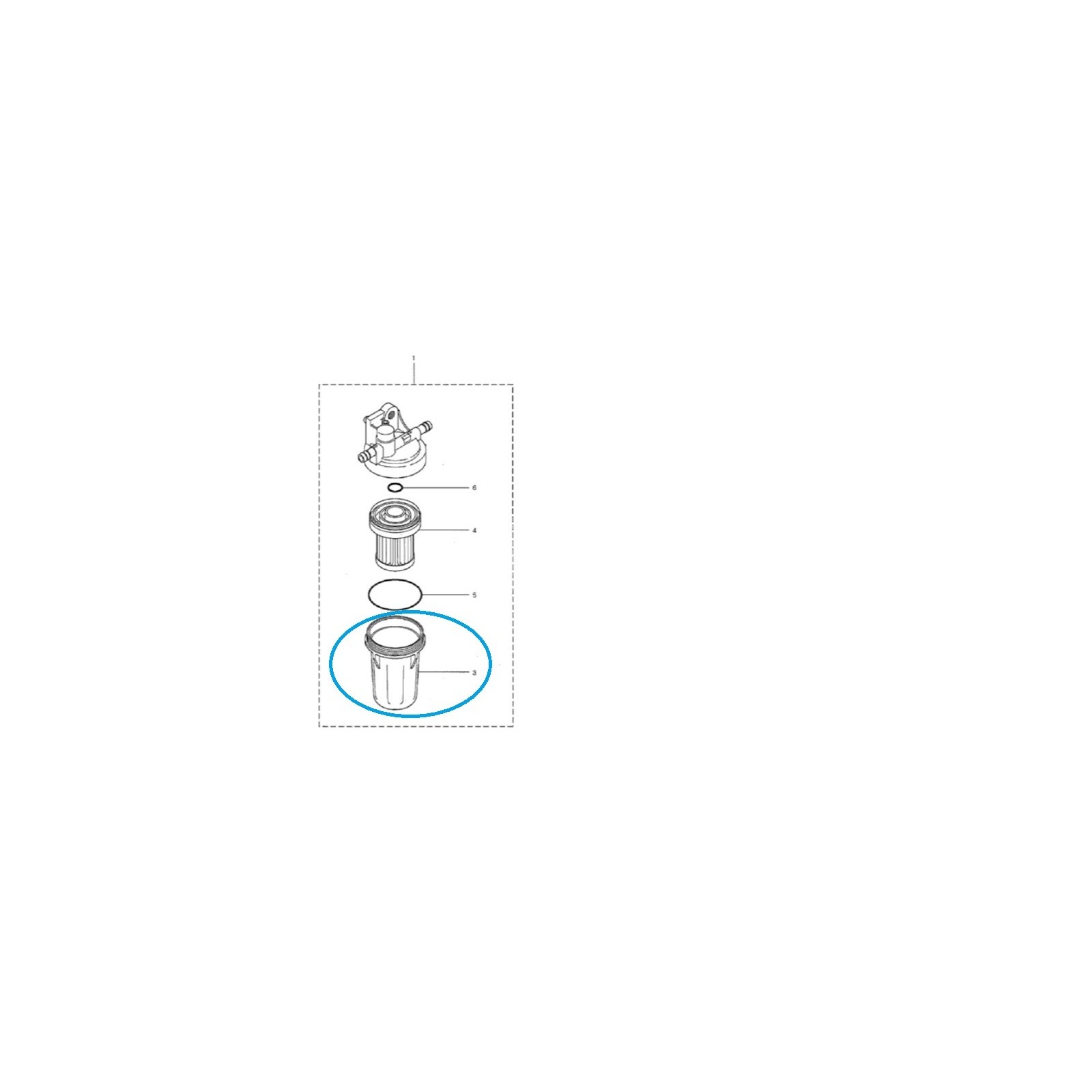 Pouzdro palivového filtru / LS i28 / i36 / J23HST / J27HST / R28i / R38i / J23 / J27 / 40224977