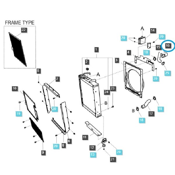 Radiator hose - top / TRG 170 / LS Tractor / 40031018