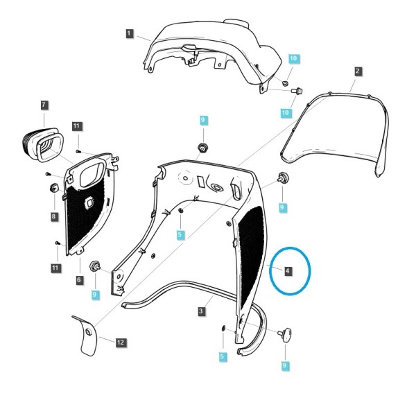 Cockpit panel TRG830 / LS Tractor / 40339927