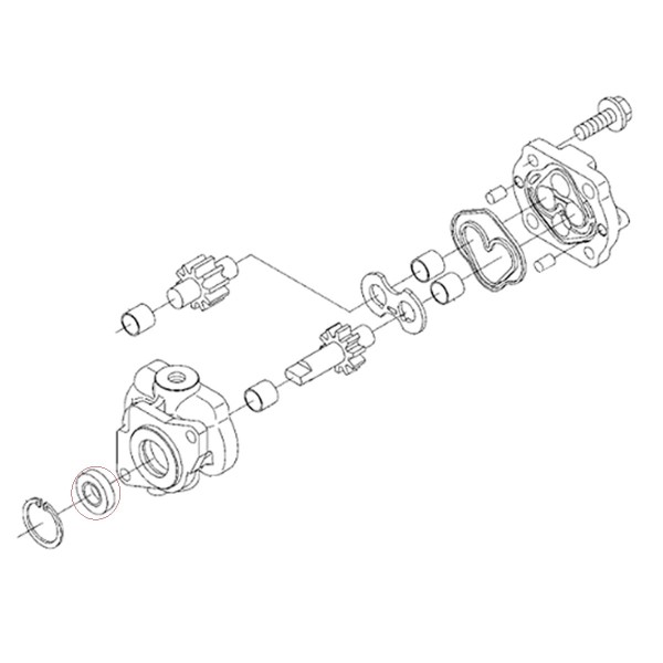 Těsnění hydraulického čerpadla T1150-36430 15 x 30 x 7 mm Kubota L2808 L3130 L3240 L3400 L3408 L4508