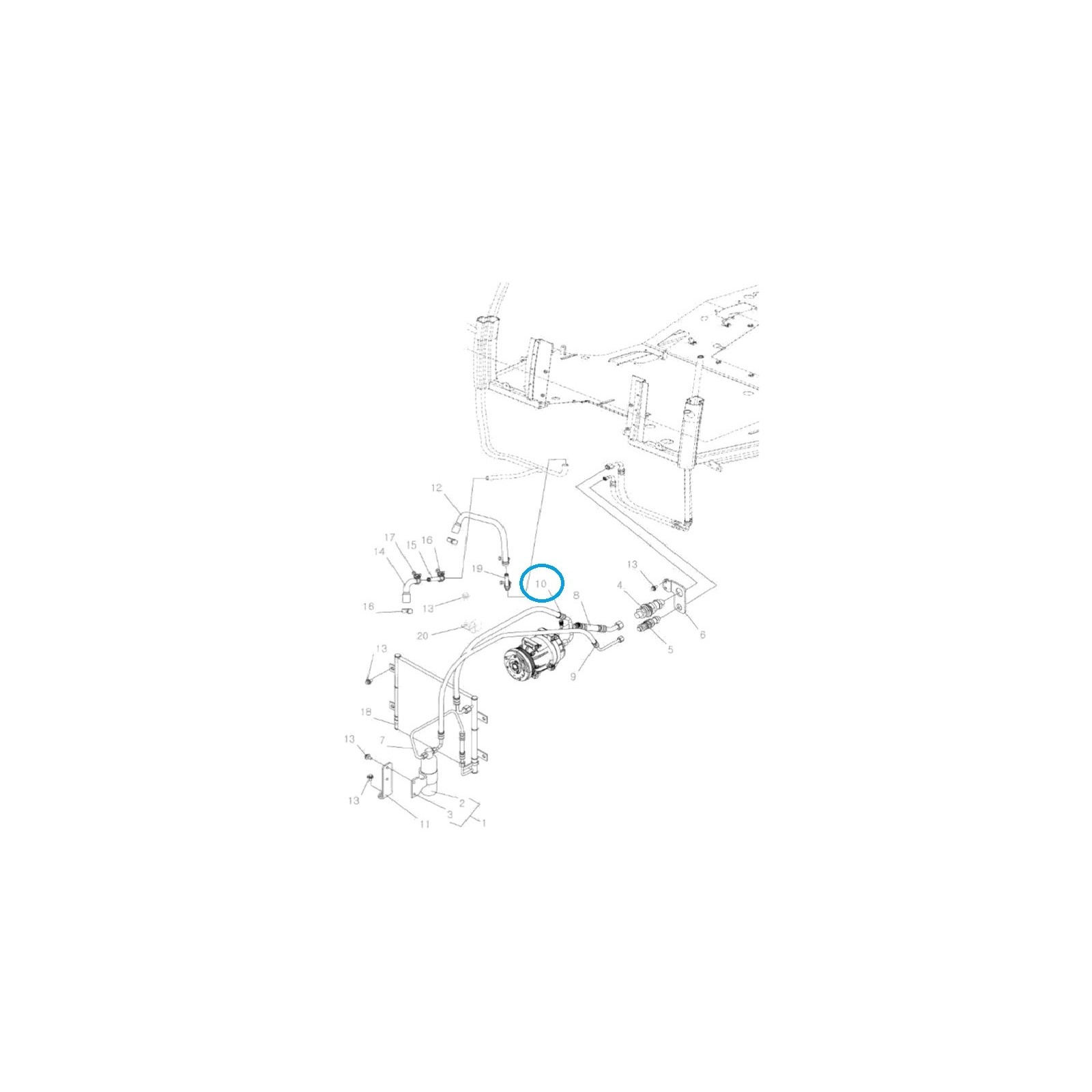 Hadica klimatizácie, rozdeľovacia hadica TRG865 / LS Tractor / 40030794