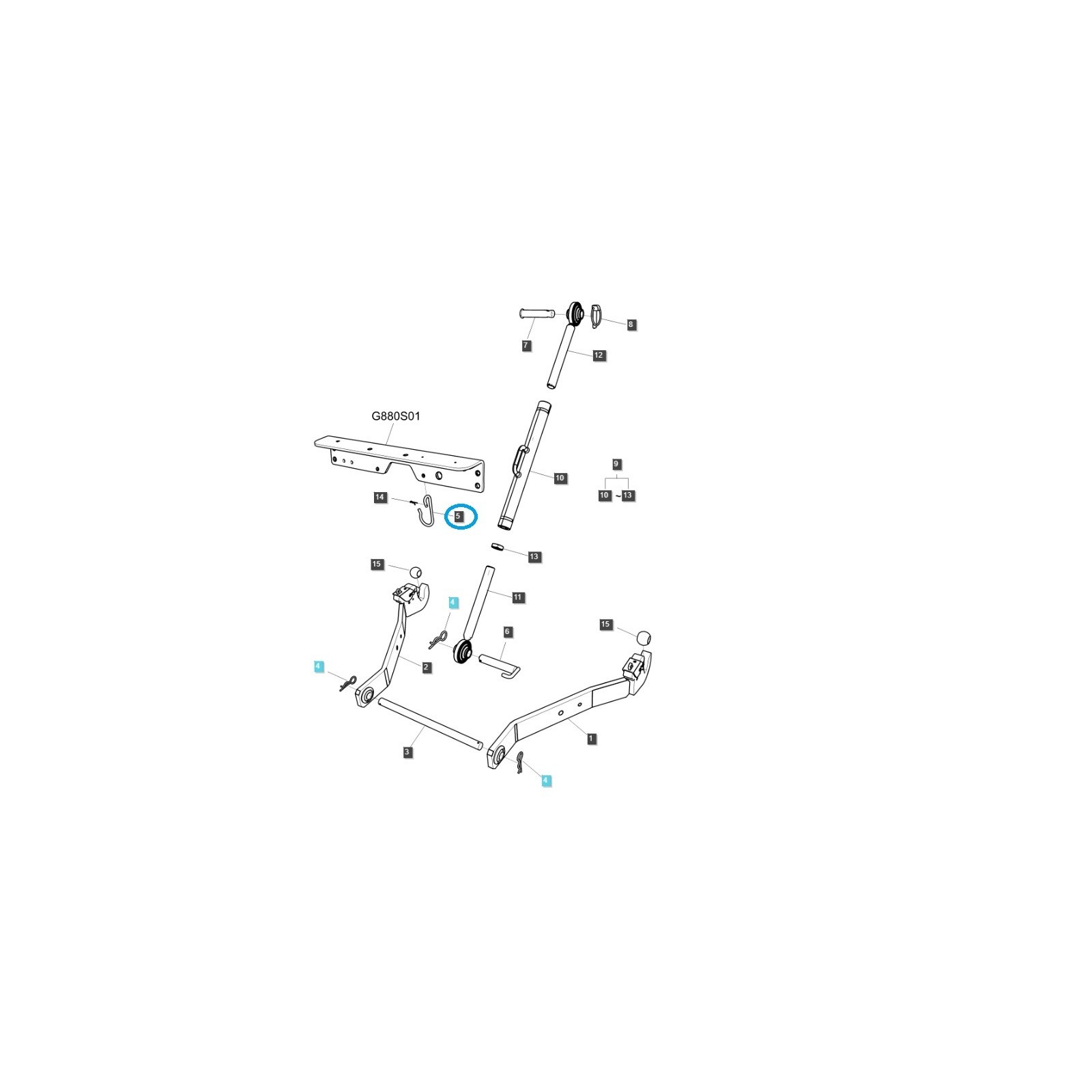 Suspension de liaison centrale / TRG896 / Tracteur LS 40194153